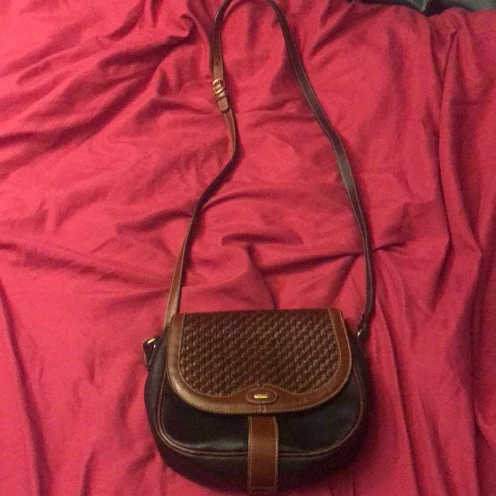 Brown and Black Bally Purse